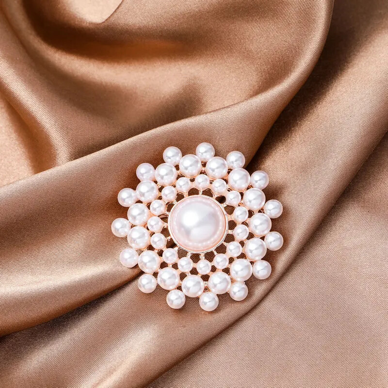 High-end New Pearl Brooches Exquisitely Fashion Double-layer Circular Retro Pin