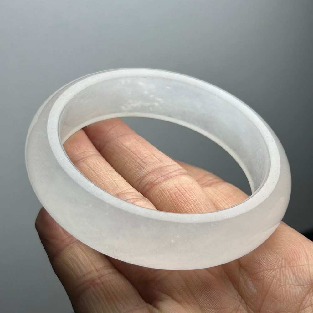 Natural Icy high White Burmese Jade jadeite bracelets bangle 59mm
