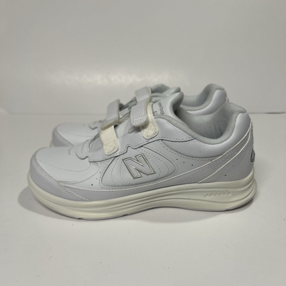 New Balance 577 Walking Shoes Men's 8 White Leather Adjustable Straps