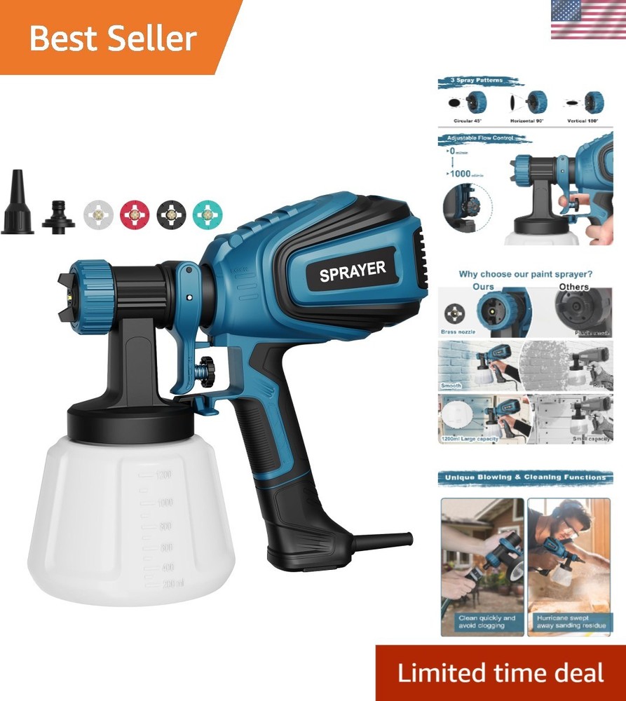 700W Professional Paint Sprayer with Adjustable Patterns for Easy Cleaning