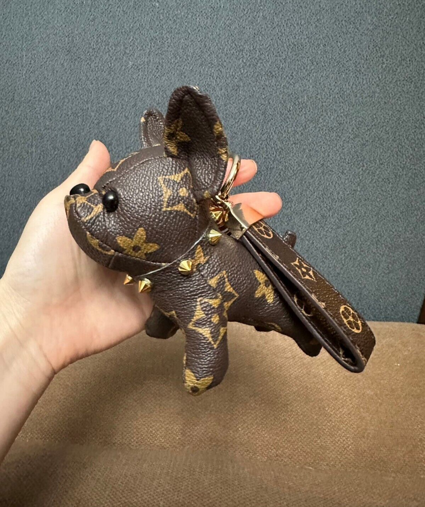 Luxury Leather Dog Keychain Lanyard Charm for Women Car Keys