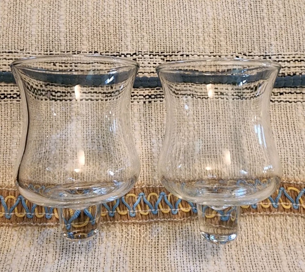 Small 2.5 Inch Clear Glass Votive Candle Set of 2