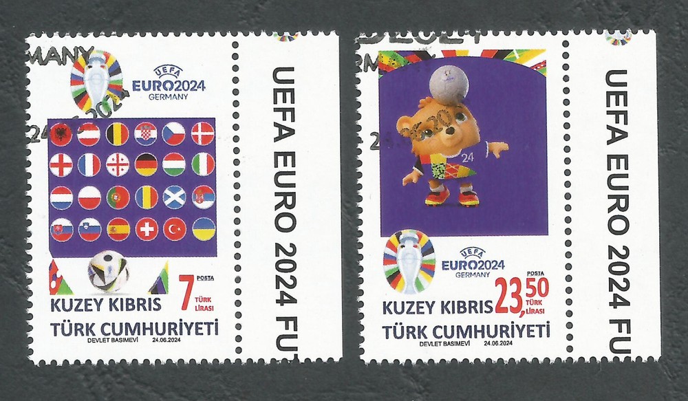 Turkish North Cyprus Stamps TRNC 2024 UEFA Euro Football Cup Germany USED (n476)