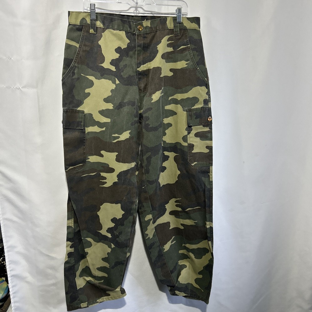 Vintage Big Creek Woodland Camo Cargo Pants 38x32 Liberty Canvas