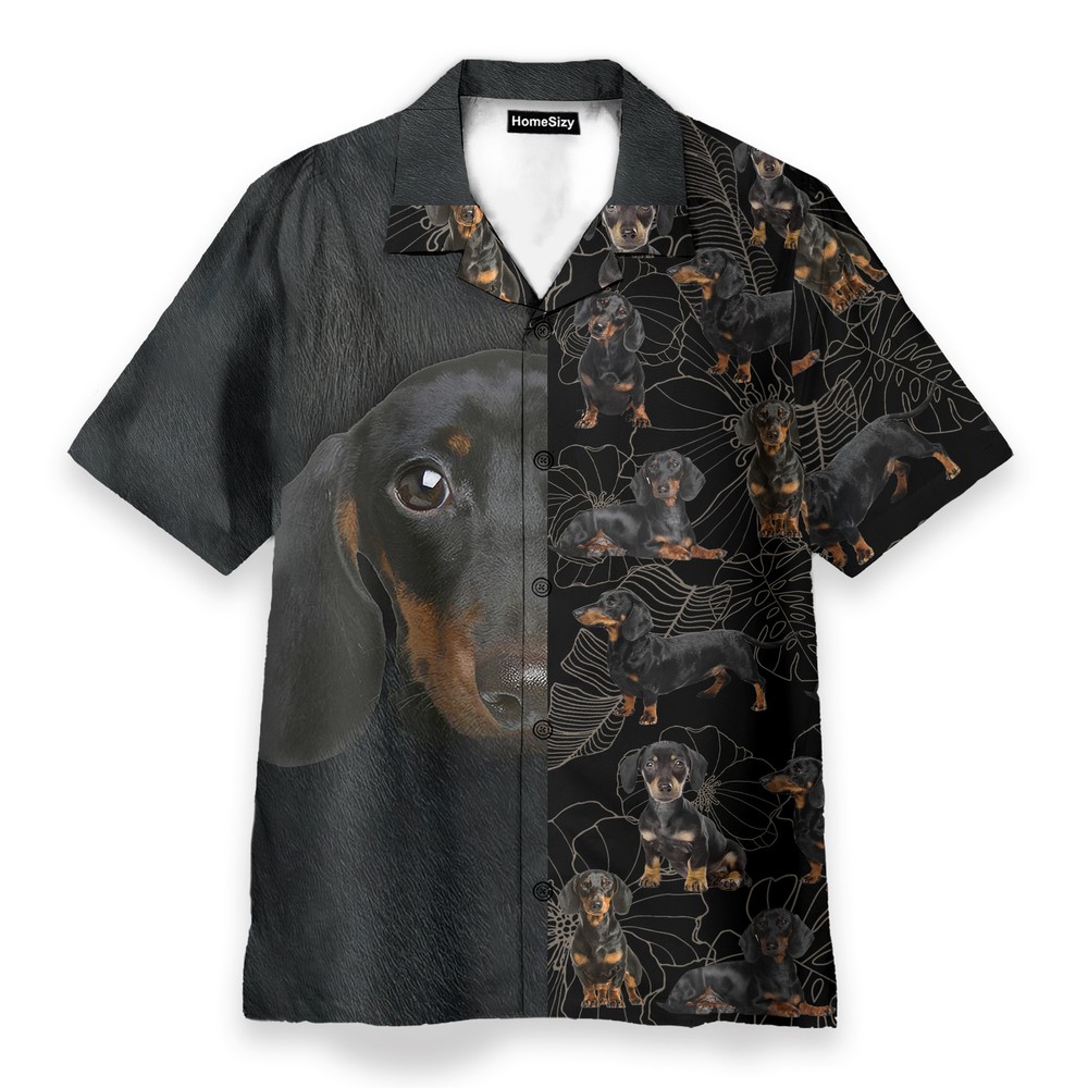 Dachshund Tropical Pattern   Hawaiian Shirt