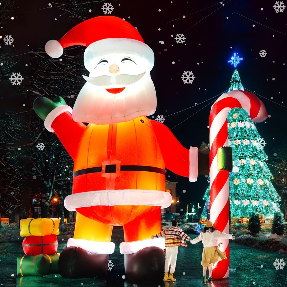 33FT Christmas Inflatables GIANT Santa Claus 2025 NEW LED Outdoor Decoration