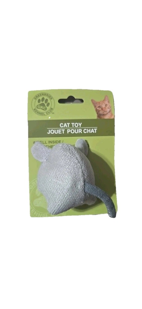Greenbrier Kennel Club Plush Cat Toy with Rattle Interactive White Mouse for Playful Kitties