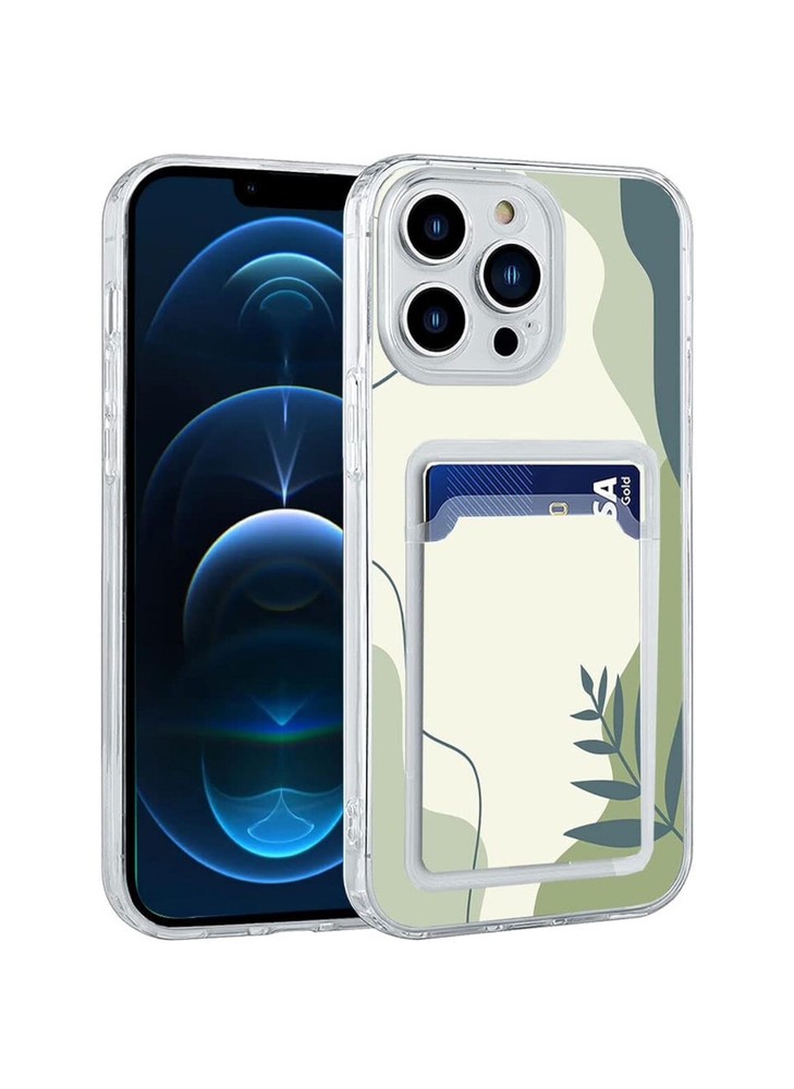 Aesthetic Phone Case with Card Holder for iPhone 12 Pro,Abstract Art Fresh