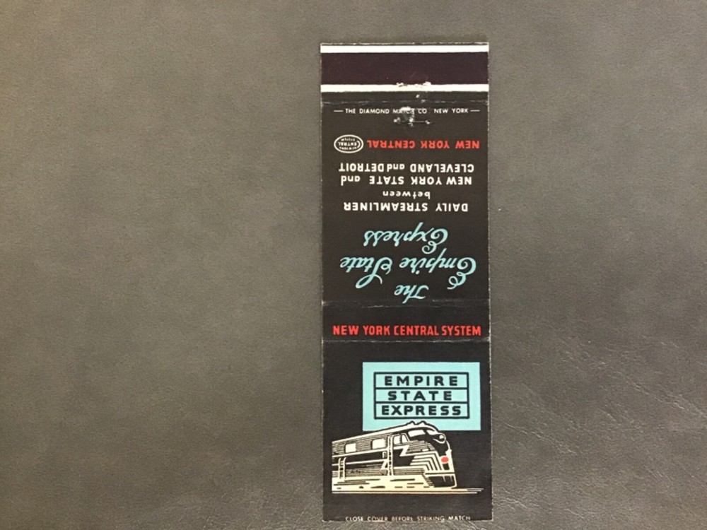 Vintage New York Matchbook Cover : “Empire State Express” NICE