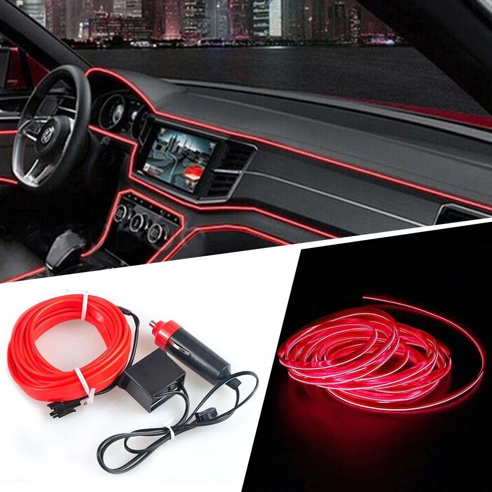 5M LED Car Interior Strip Atmosphere Decorative Wire Light Accessories Lamp D