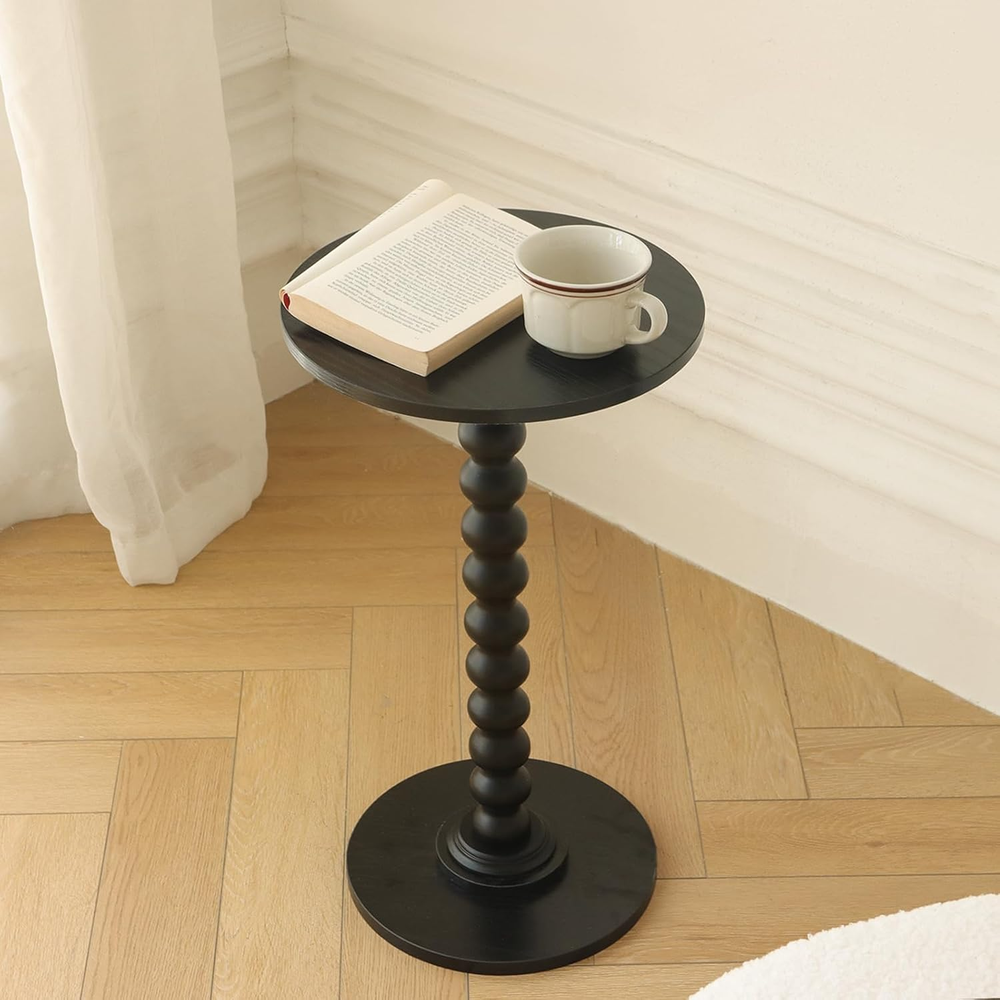 Modern Round Side Table - Compact Drink & Accent Table for Small Spaces