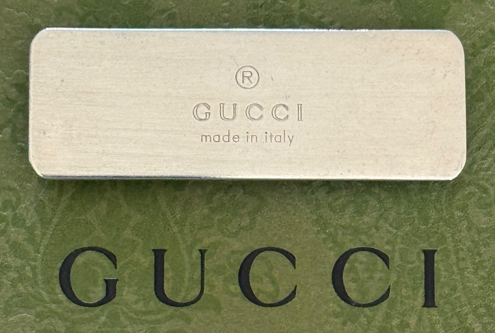 Gucci Logo Money Clip in 925 Sterling Silver Made in Italy