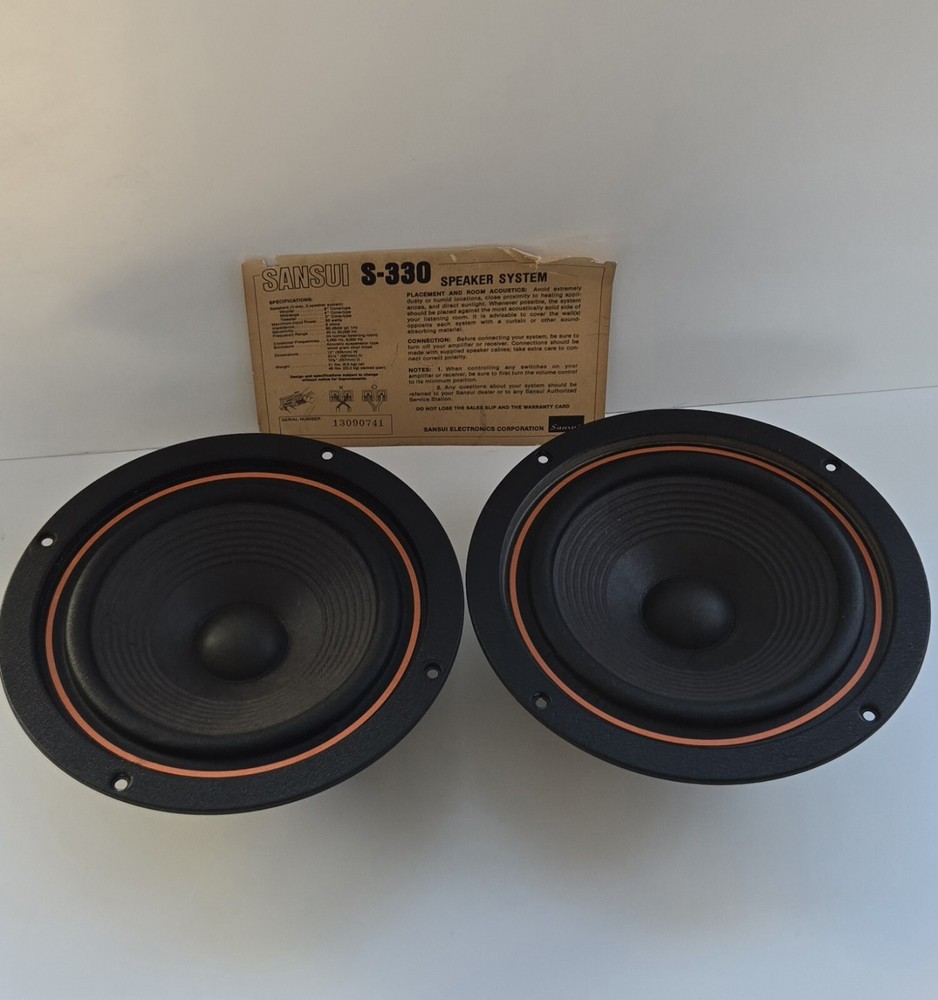 Vintage Sansui S-330 Subwoofers (2) Pair 20R65DC Please Read Description