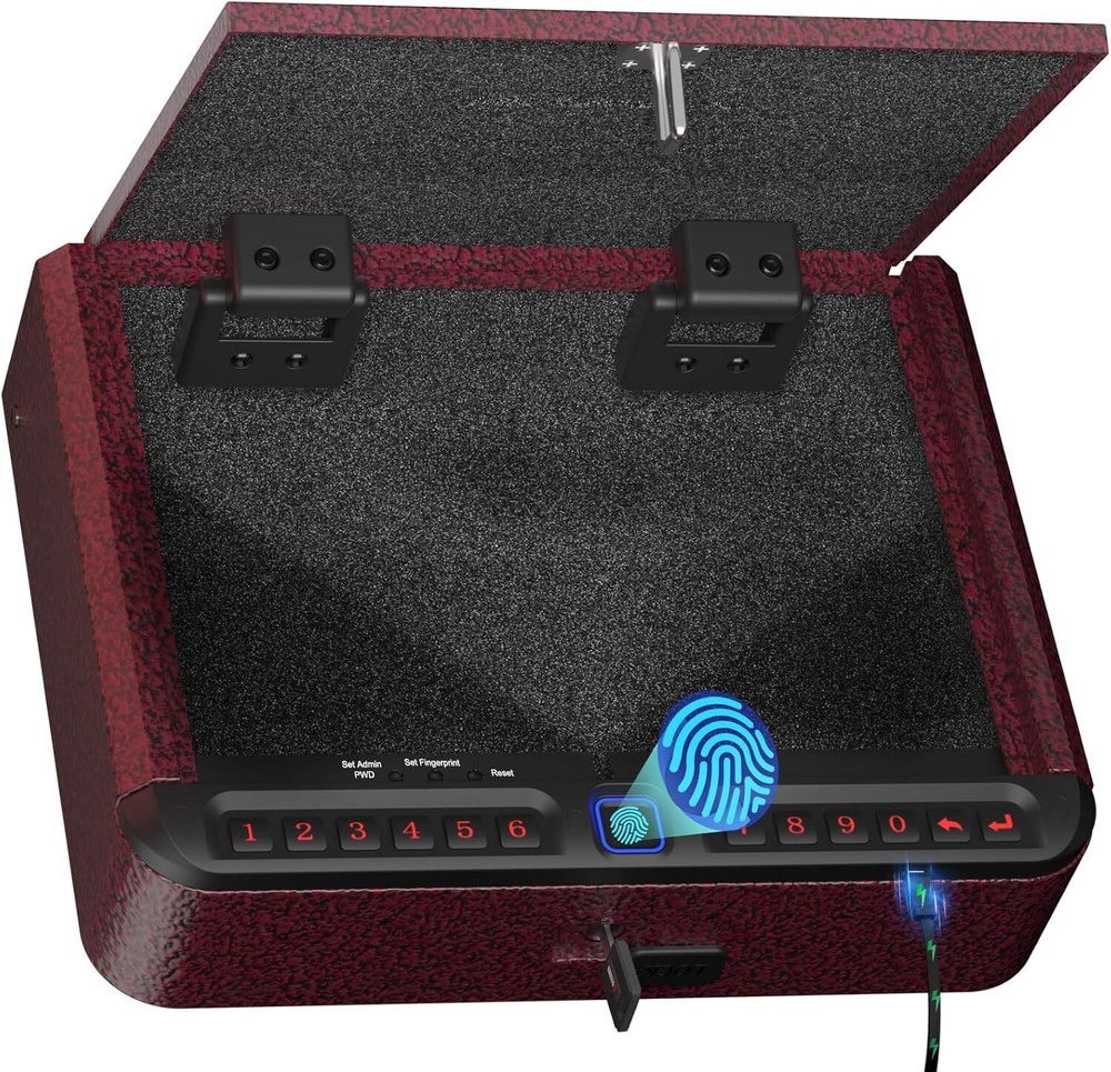 Gun Safe for Handgun - Biometric Gun Safe 4 Ways Quick Access with Fingerprint
