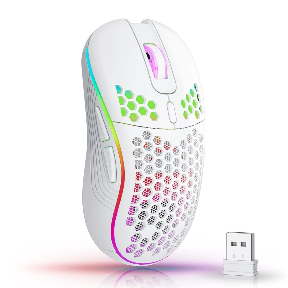 Wireless Gaming/Office Optical Sensor RGB Backlight mouse honeycomb Rechargeable