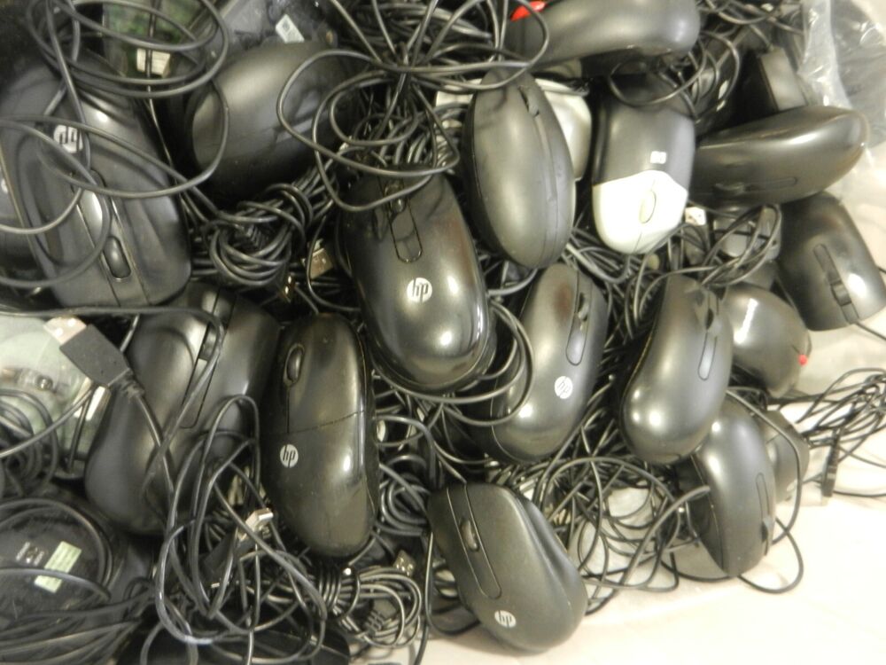 Lot of 50 Mixed Lot of USB Wired Mice HP, Dell, Microsoft, Logitect-Major brands
