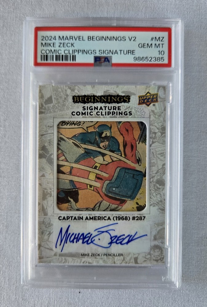 UD Marvel Beginnings V2 S2 Comic Clippings Signatures Mike Zeck 9/10 PSA 10 POP1