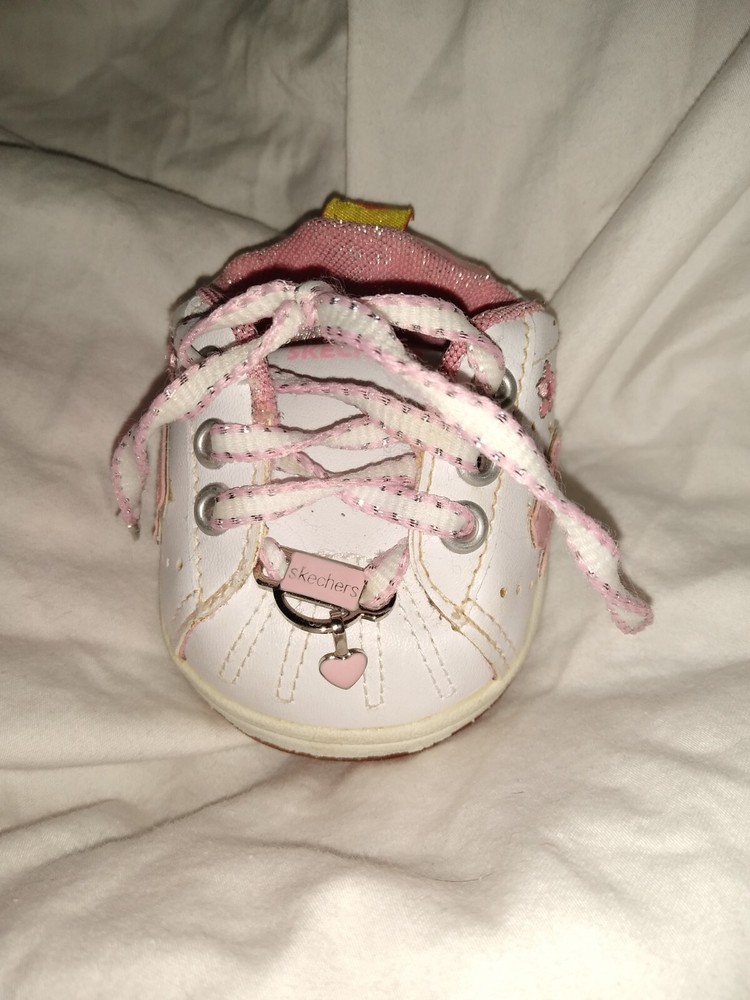BUILD-A-BEAR SKECHERS RUNNING SNEAKERS PINK & WHITE One Shoe Only