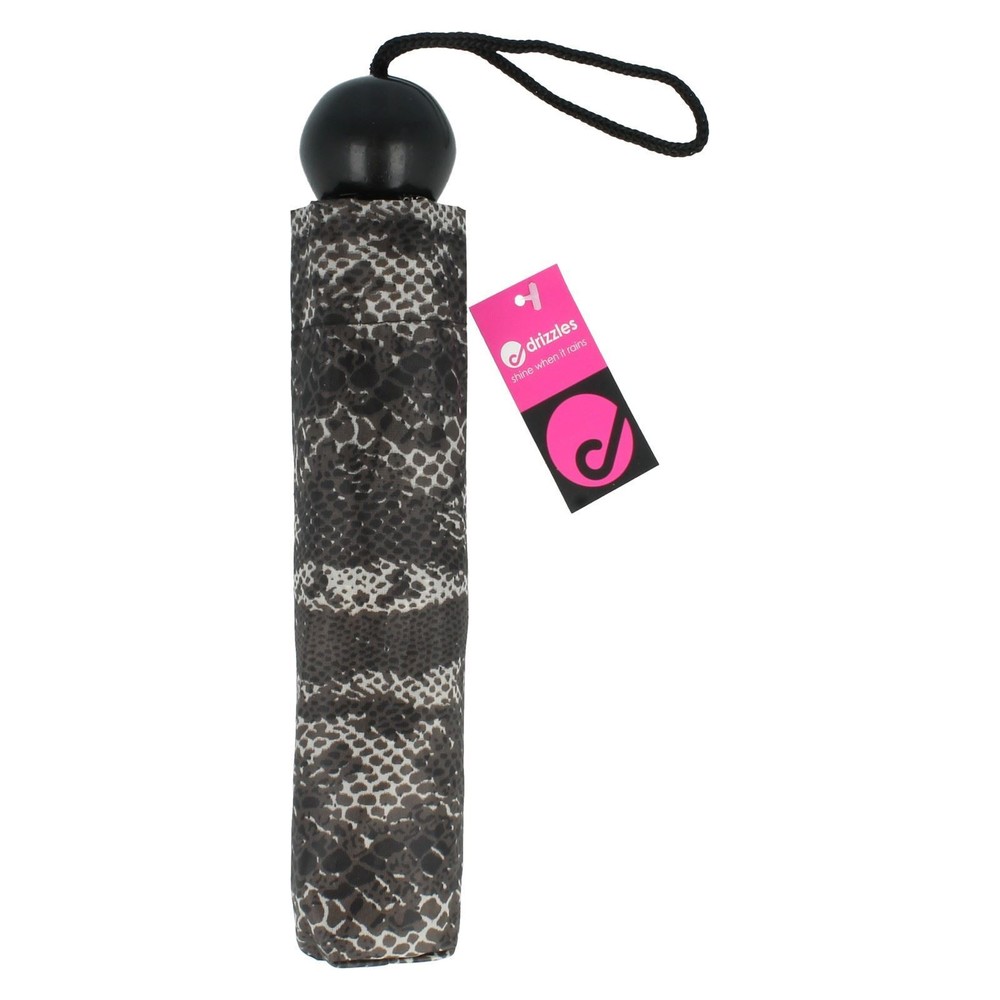 Ladies Animal Print Ball Handle Umbrellas with Drizzle Design UU186