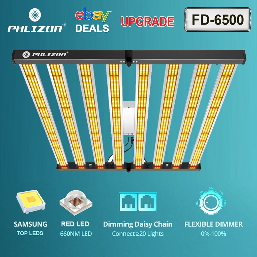 Phlizon 640W Full Spectrum LED Grow Light Bar Indoor Plant Hydroponics Veg Bloom