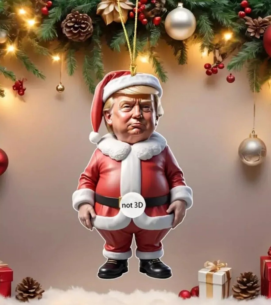 Donald Trump Santa Claus Christmas Tree Ornament Acrylic Decoration 2D 2024