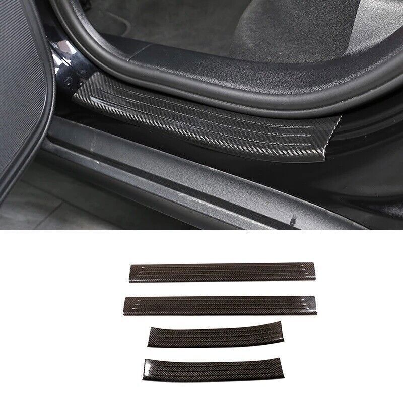 Carbon Fiber Outer Door Sill Plate Protector Trim For Porsche Macan 2014-2024