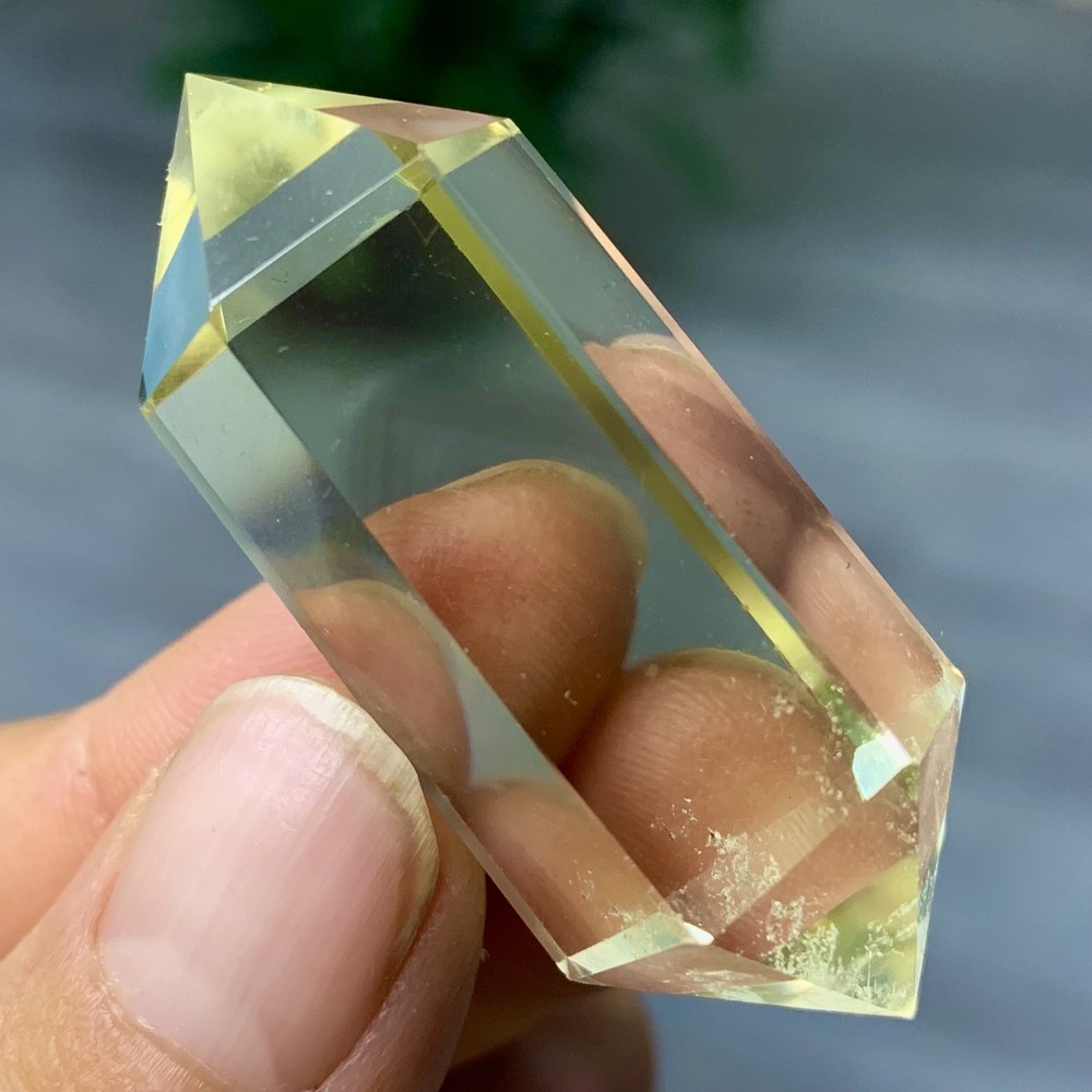 21G Natural Citrine Quartz Obelisk Crystal Double Point Wand Reiki Healing Gem