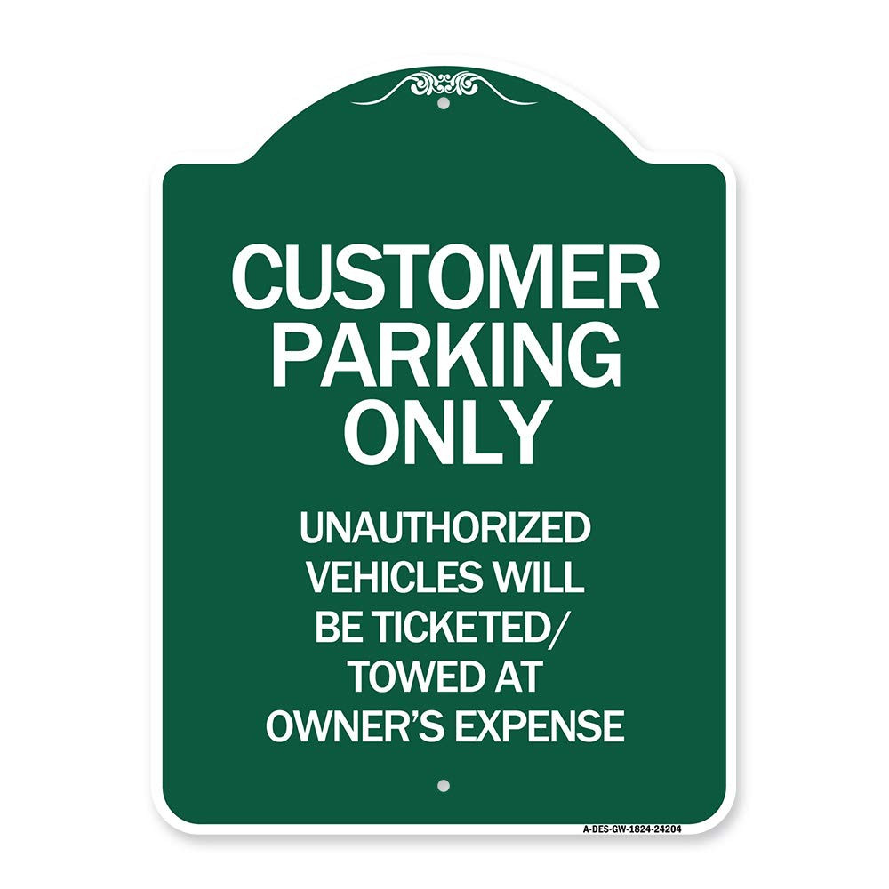 Designer Series Sign - Customer Parking Only, Unauthorized Vehicles Will Be T...-image