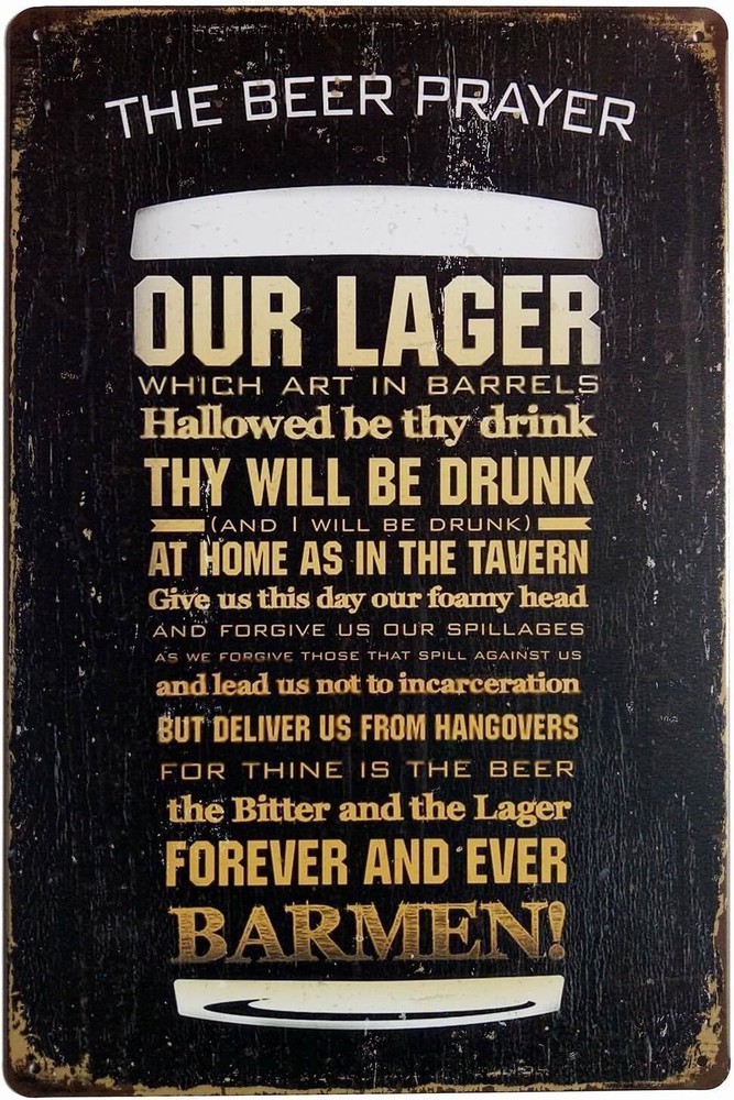 The Beer Prayer Tin Signs Vintage Retro Metal Bar Pub Poster Wall Plaque