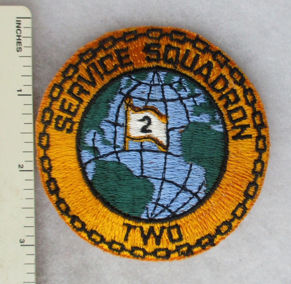 Original US NAVY SERVICE SQUADRON TWO PATCH Cold War Vintage