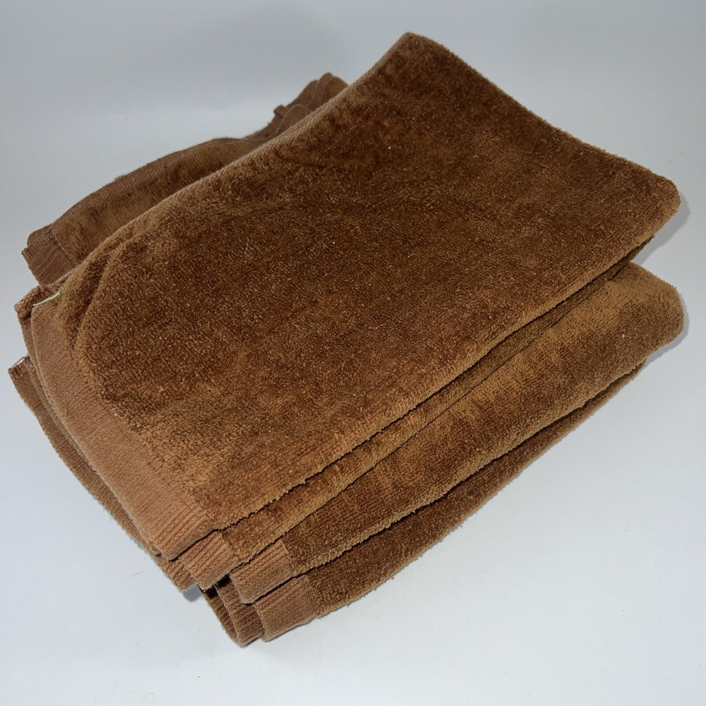 Vintage Marlborough Collection Brown 4 piece Bath Hand Towel Washcloth Set