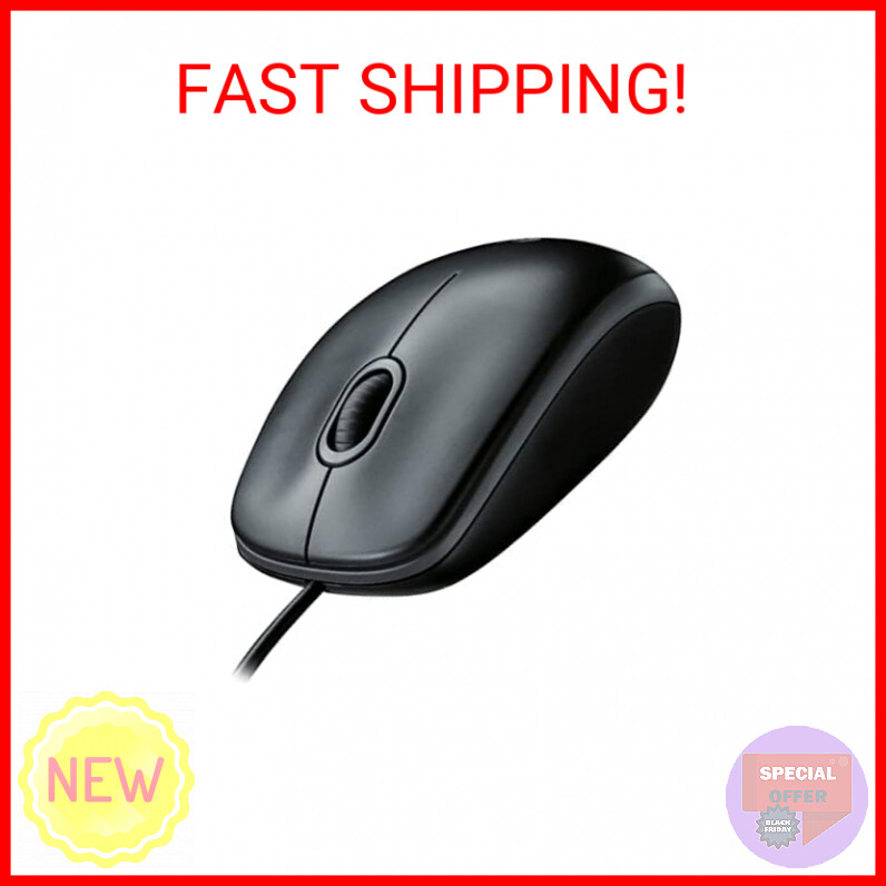 Logitech B100 Black Optical USB Mouse for Smooth Precision and Comfort