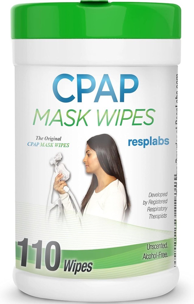 Resplabs CPAP Mask Cleaning Wipes - Unscented, Alcohol-Free Cleaner for All Mask