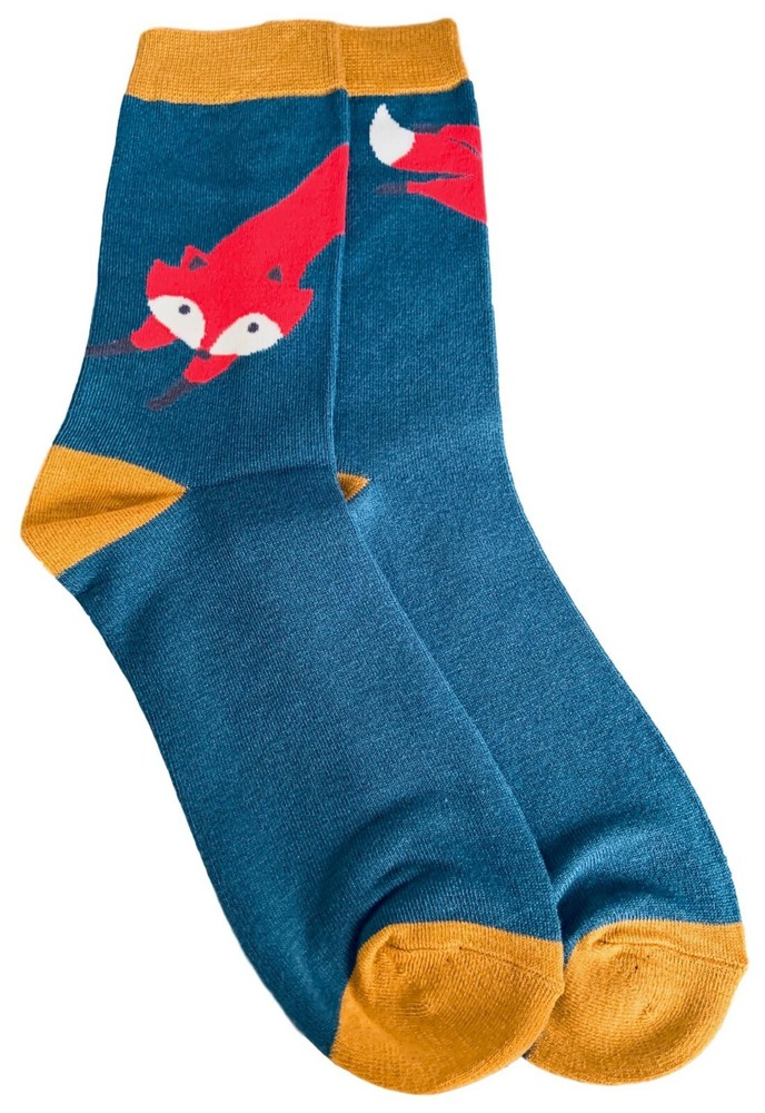 Mens Socks Blue Teal Bamboo Cotton Blend Size 8 - 12