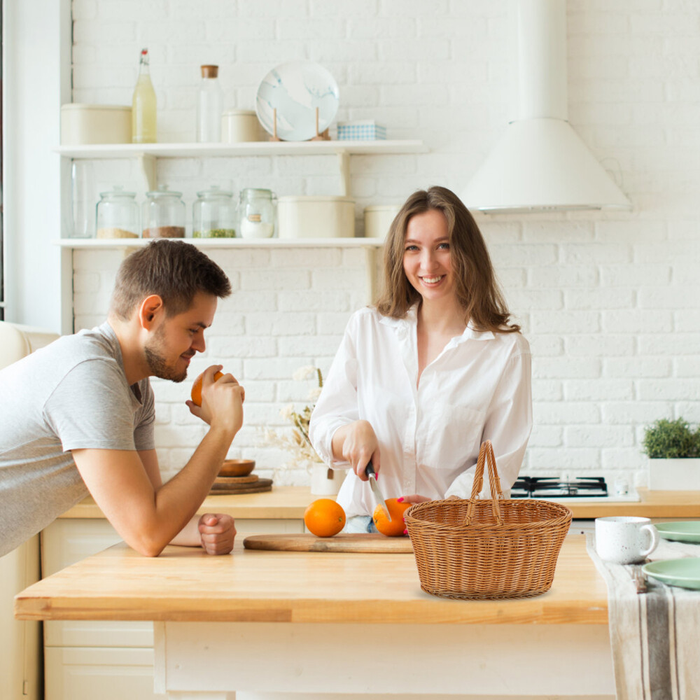 Rattan Weaving Basket Handwoven Storage Fruit Imitation Child