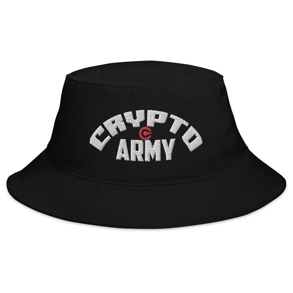 Crypto Army Curved Bitcoin Symbol Bucket Cap for Crypto Fans  -image