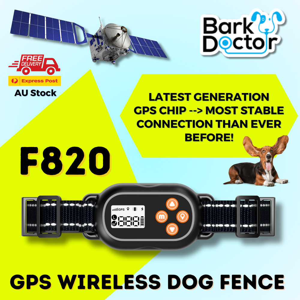 F820 Wireless GPS Dog Collar with Stable Outdoor Electronic Boundary Fence