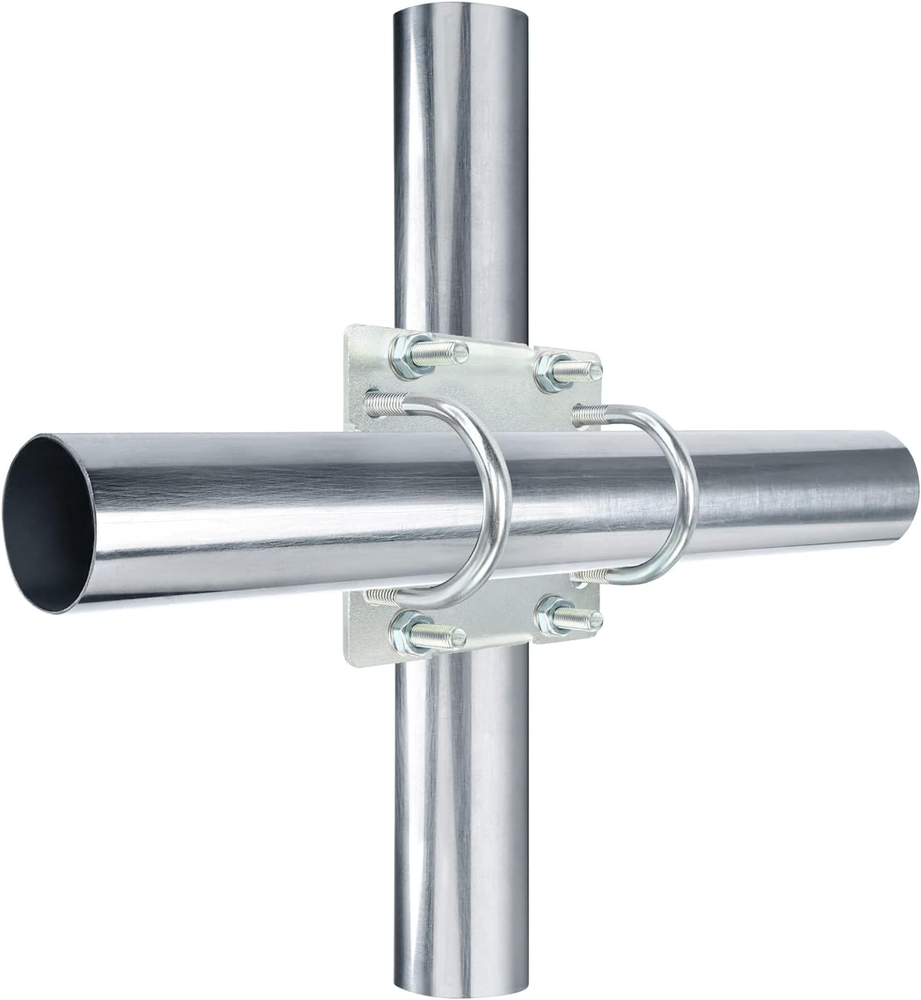 Antenna Mast Clamp Cross-Over Bracket Kit with U Bolts for 1