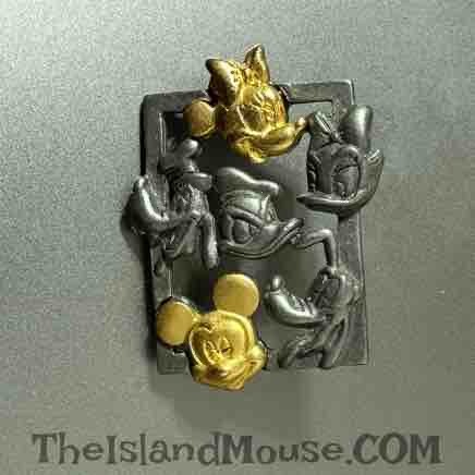 HTF Disney Gold Silver Plated Frame FAB Mickey Minnie & friends Pin (UD:4638)