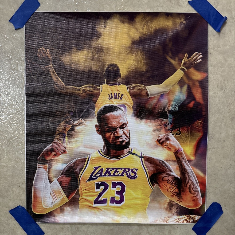 LeBron James Los Angeles Lakers NBA ✅ Canvas Poster Wall Art Man Cave ✅ 12x14 in