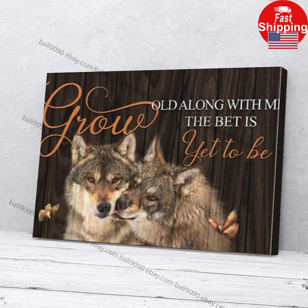 Grow Together Wolf Couple Love Matte Poster Wall Art