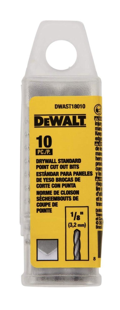 1/8 Inch Drywall Cut Out Bit 10-Pack DWAST18010