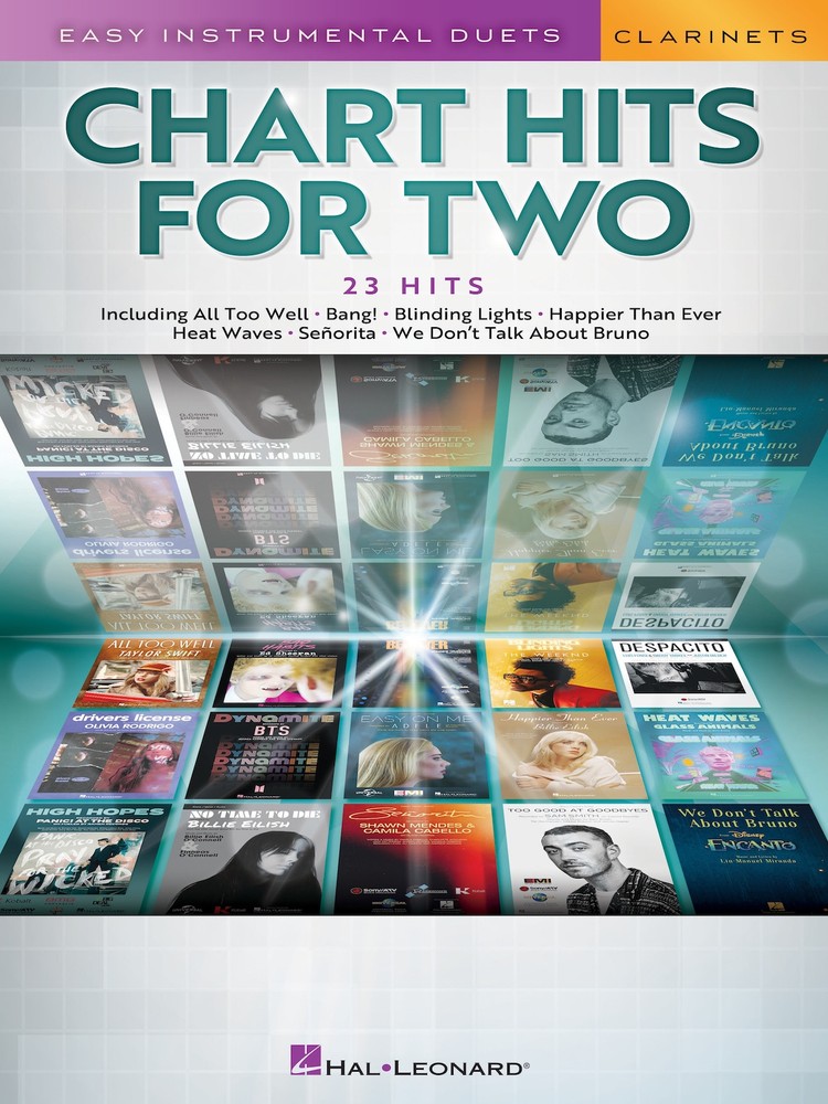 Chart Hits for Two Clarinet Easy Instrumental Duets Sheet Music 23 Pop Song Book