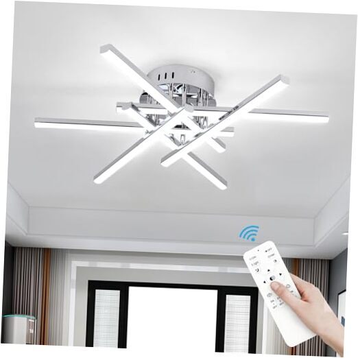 Modern Led Ceiling Light,50W Sputnik LED Dimmable Ceiling Light Fixture Chrome