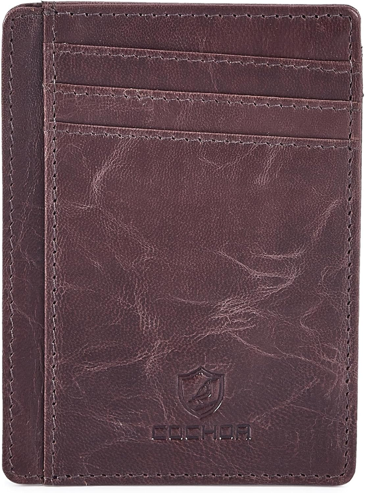 Slim RFID-Blocking Front Pocket Wallet for Men & Women – Genuine Leather Minimalist Design