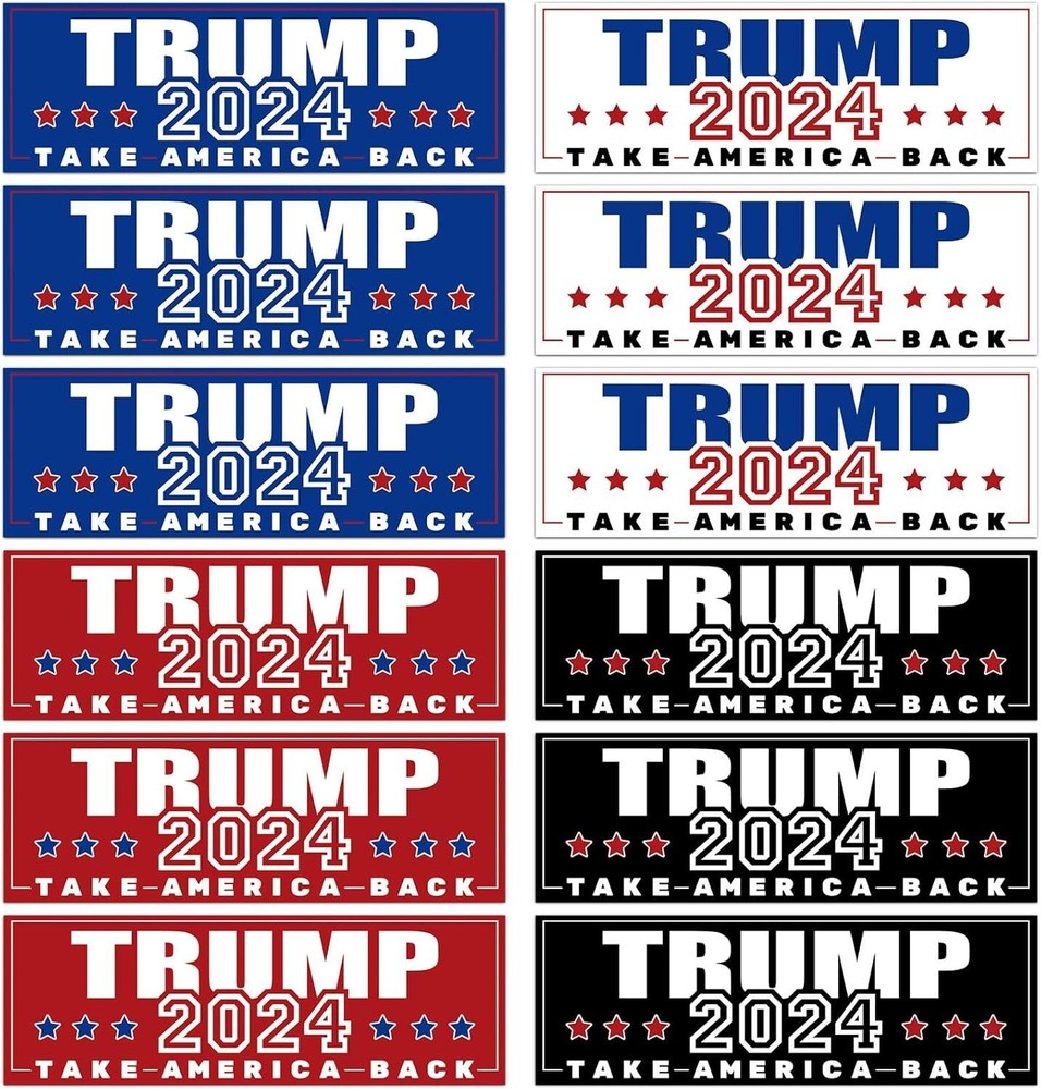 12pcs Donald Trump President Stickers With Words 2024 Take America Back Stickers