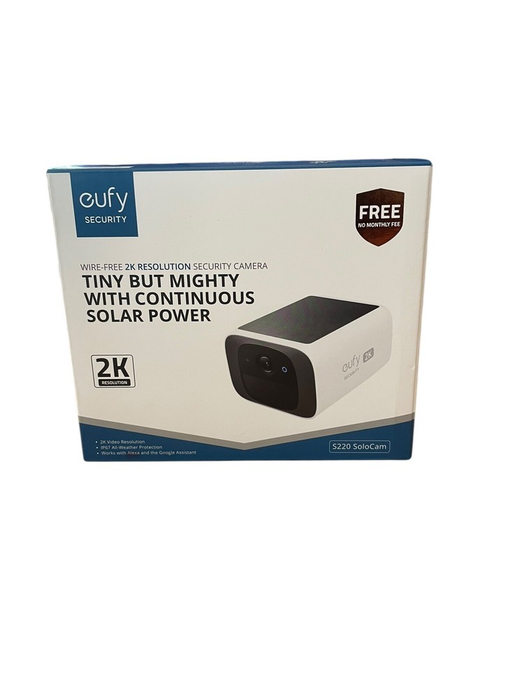 Eufy SoloCam S220 2K Wi-Fi Outdoor Solar Bullet Camera - White