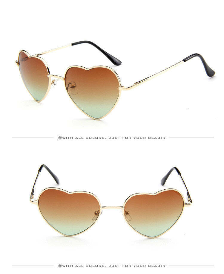 Trendy Peach Heart-Shaped Fashion Sunglasses for Women  