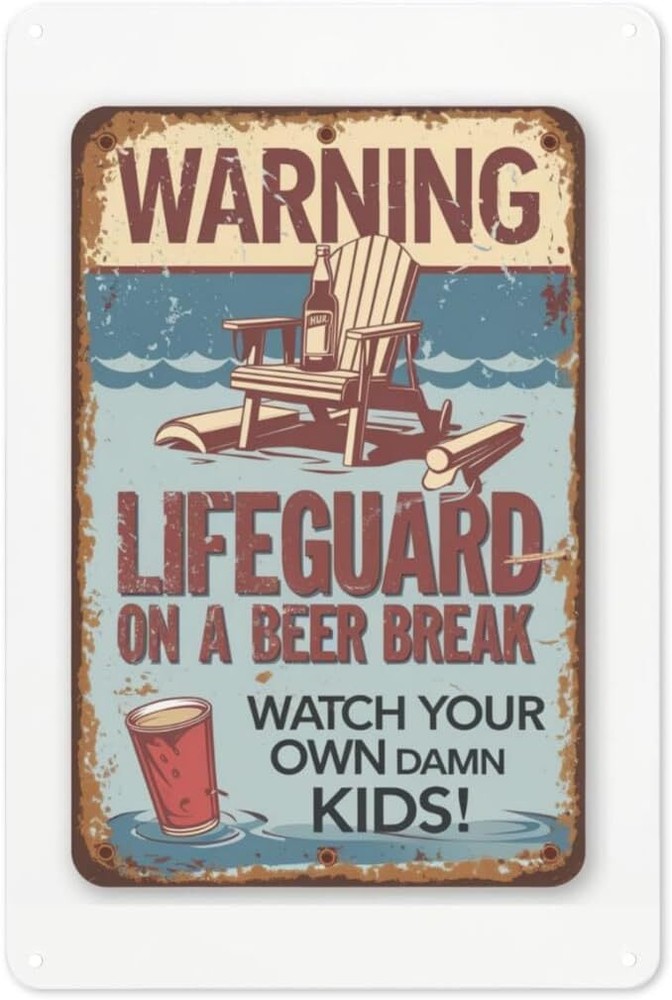 Parenting Humor Tin Sign 8X12IN Retro Metal Wall Art for Backyard, Cabana & Summ