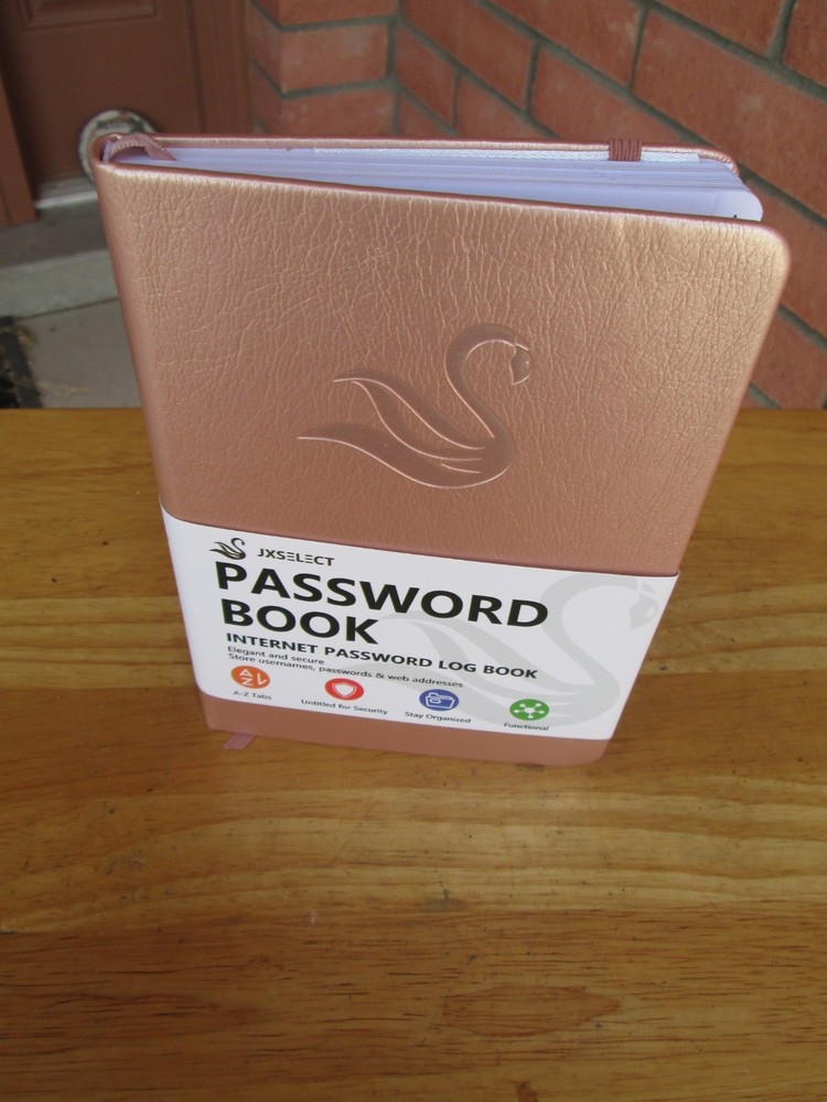 Rose Password Book with A-Z Tabs for Secure Internet Logins-image
